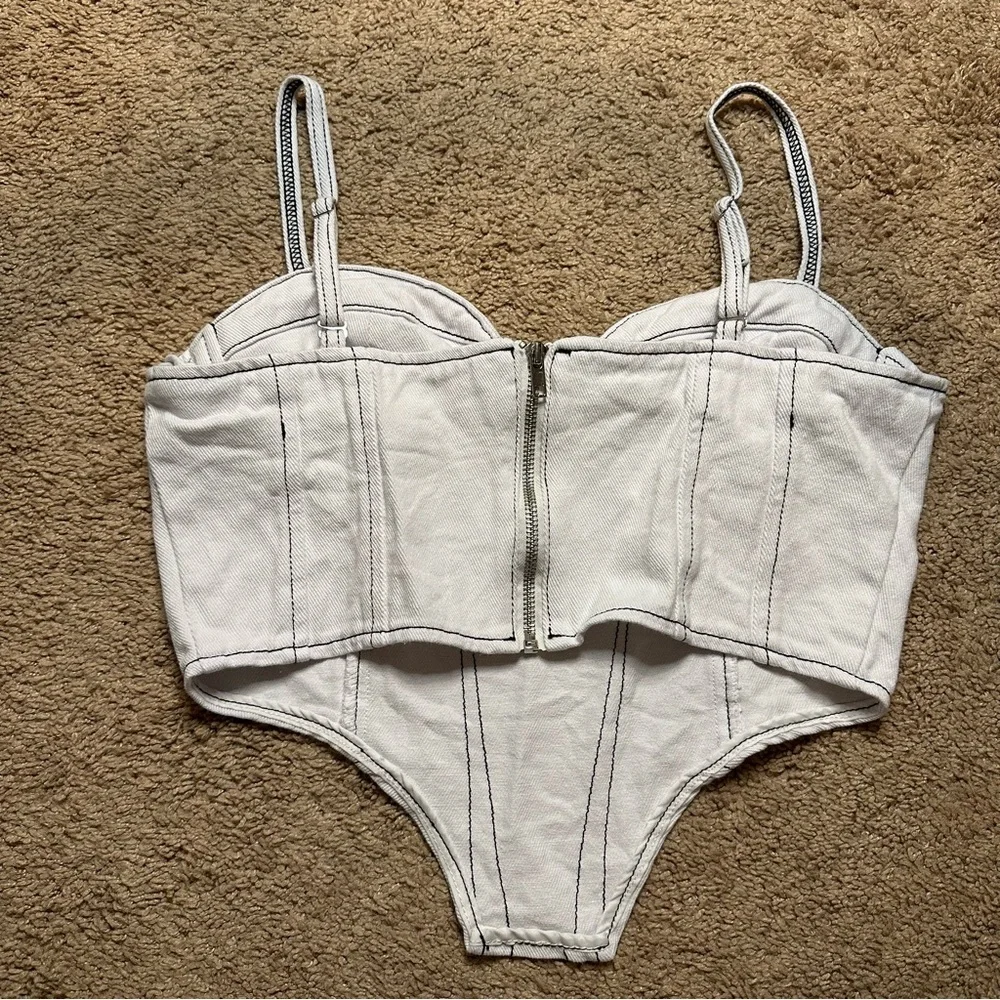 LIKE NEW Forever 21 Bustier Jean Top - Picture 4 of 5